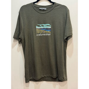 Icebreaker Men 100% Merino Wool Short Sleeve Tee L Baselayer Outdoor Travel